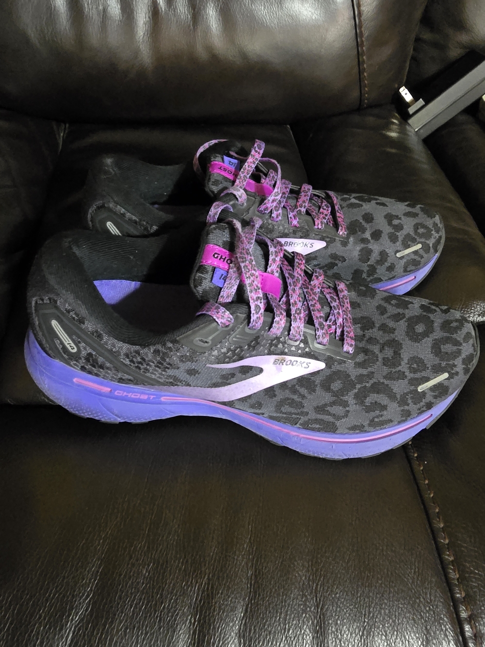 Brooks Women’s Ghost Running Shoes - Black with Purple Accents